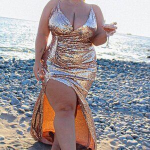 Fashion Nova - Beautiful Escape Sequin Maxi Dress - 1X